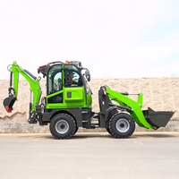 Pengiriman Gratis Mini Backhoe Loader Hidrolik 4x4 Backhoe Loader Pertanian Diesel Multiguna Transportasi Bucket Backhoe Loader