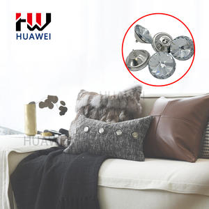 Botón de tapicería de cristal con patrón de satélite para muebles, botón de diamantes de imitación con bucle de hierro, transparente de fábrica y otros colores personalizados - Product Image 1