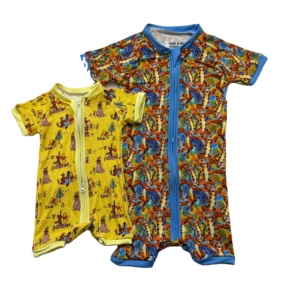 <span class=keywords><strong>Pigiama</strong></span> per Neonati Personalizzato con Maniche Corte e Zip, Vendita Calda Primaverile, Motivo Animale con Chiusura a Cerniera - Product Image 2