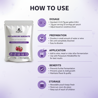 Conservateurs de qualité alimentaire végétaliens à marque privée OEM, sorbate de potassium en poudre 100g, additifs alimentaires, poudre de sorbate de potassium