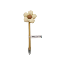 Crayon créatif en plastique multicolore personnalisable, forme fleur douce, pompon moelleux, écologique et durable, marque de niche