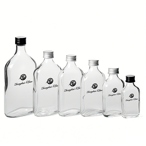 Tùy Chỉnh 100Ml <span class=keywords><strong>200Ml</strong></span> 500Ml 700Ml Phẳng Nước Ép Trái Cây Đồ Uống Rượu Lạnh Brew Cà Phê Trà Chai Thủy Tinh Với Màn Hình In Ấn Logo - Product Image 1