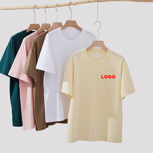 เสื้อยืดผ้าฝ้ายผู้ชายทรงคอมบ์, เสื้อยืดคอกลมหลากสีลำลองโอเวอร์ไซส์ออกแบบได้ทั้งชายและหญิง240gsm ใหม่ - Product Image 1