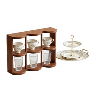 Wooden Cup <b>Rack</b> Standing Three-Layer Rectangular Minimalist Storage Holder for Kitchen - Product Image 4