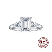 Bijoux fins classiques, bague en argent sterling 925, zircone cubique blanche de 6 mm, coupe princesse, pour femmes, mariage, soirée