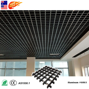 Minimalist 8 Inch X 8 Inch Black Rollcoated Fireproof Wear Resistant Lay-in <strong>Metal</strong> Open Cell Ceiling Ceiling <strong>Grid</strong> for Hotel Mall - Product Image 1