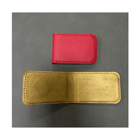 Dompet kulit klip uang pria kustom klip uang magnetik kulit untuk ukiran Laser