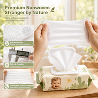 Vente en gros de lingettes pour bébés biodégradables et écologiques, purifiées, humides et fraîches, avec couvercle à rabat, 80 lingettes