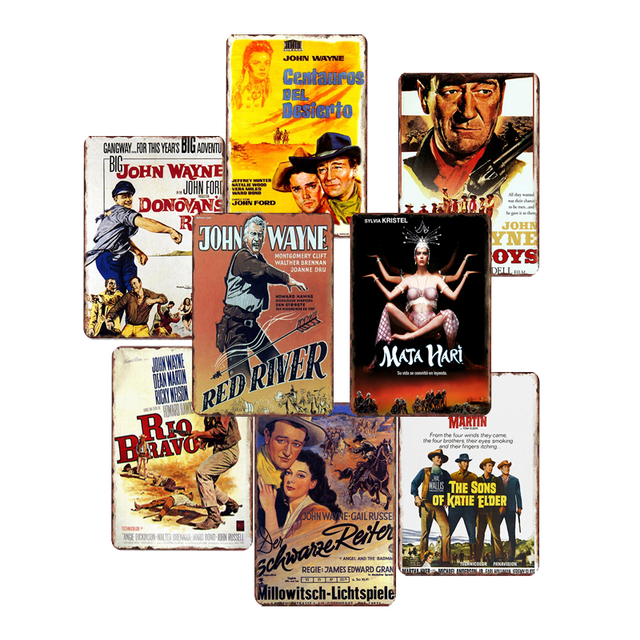 Vintage Custom Size Metal Plaque Retro Pub Bar Wall Decor Tinplate Poster UV Printed Movie Poster Custom Color OEM/ODM for Home