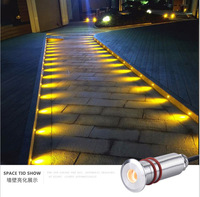 Mini pont lumineux encastrable en acier inoxydable, 1W, 3000K, imperméable, éclairage de paysage, pour escaliers, 12v, LED