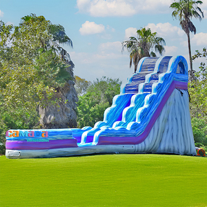 Toboggans aquatiques gonflables en marbre pour usage commercial avec piscine et zone de glisse, idéaux pour les fêtes et les entreprises - Product Image 1
