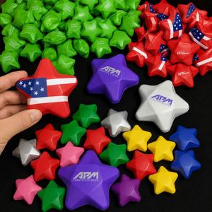 Custom logo Events Schools Brand Giveaways PU Foam Star Stress Relief Toy Soft Slow <b>Rebound</b> Squeeze Star Promotional Gift - Product Image 2