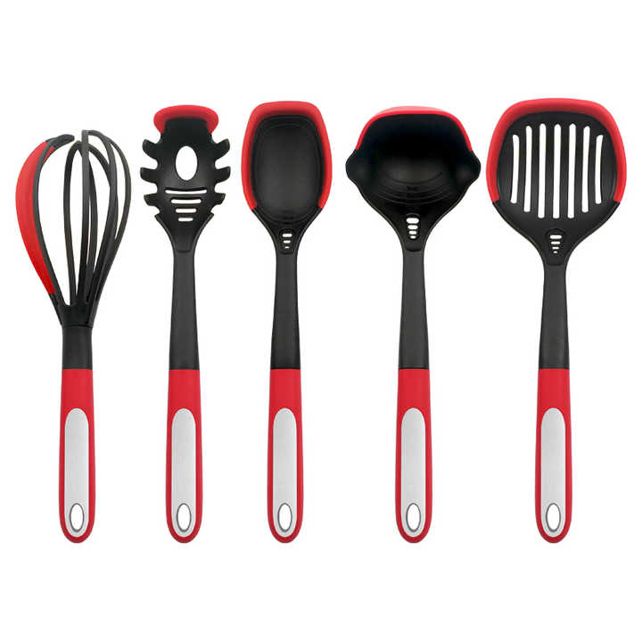 Nylon Kitchenware with Silicone Wrap & Stainless Steel Handle