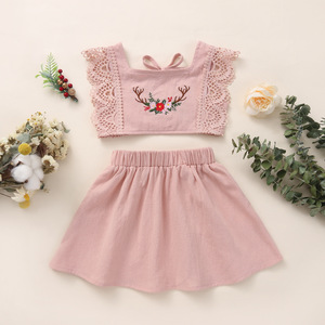 Nouvel ensemble de vêtements pour bébé fille d'été, design spécial, mode, plusieurs couleurs, poignets en dentelle - Product Image 5