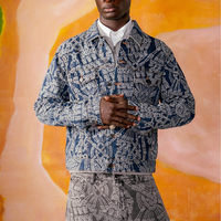 YSJY Fabrication sur mesure de patchs brodés, vêtements streetwear pour hommes, ensembles de jeans rétro à jambes larges, ensembles de vêtements en denim, ensembles de vestes en jean