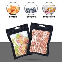 Bolsas de Mylar Resellables, Transparentes con Ventana Frontal, Negras Mate, a Prueba de Olores, para Almacenamiento de Alimentos