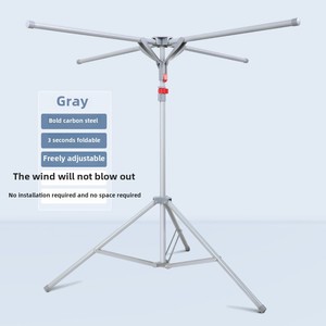 Étendoir à vêtements en métal pliable à un niveau Séchoir à vent peu encombrant pour intérieur ménage petit appartement balcon - Product Image 6