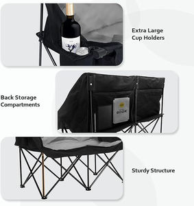 Chaises de camping, de jardin et de plage pliantes de luxe, portables, de haute qualité, pour deux personnes, pour le plein air - Product Image 4