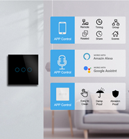 Sakelar Dinding Tuya Smart Home Touch Switch Wifi Zigbee 1/2/3/4 Gang dengan Sakelar Pemanas Air, Bekerja dengan Aplikasi Smart Life