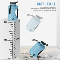 Bouteille d'eau de sport noire de 2000 ml, bidon d'eau de 74 oz en plastique, carafe d'eau de 2,2 l grande capacité pour adultes avec couvercle à 2 fonctions