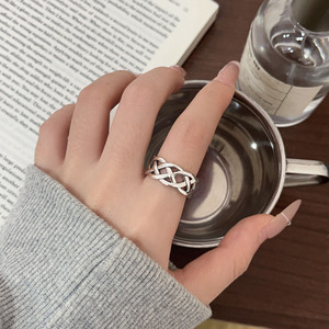 S925 Sterling Silver Cross Hollow <b>Open</b> <b>Ring</b> For Women Geometric Style Gift Jewelry - Product Image 5
