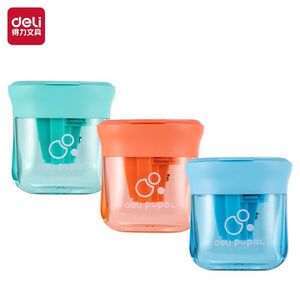 Deli Three Hole Pencil Sharpener For Kids And Students Portable Manual Plastic Geometric Design - Product Image 5