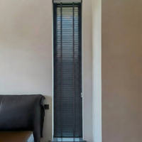 Fenêtre murale moderne en aluminium à lattes verticales, cadre fin, du sol au plafond, vitrage fixe, pour la conception de couloirs de villas de luxe