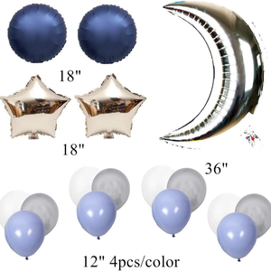 Ensemble de ballons décoratifs DAMAI pour l'Aïd, lune et étoile, bleu marine et or, taille moyenne, fournitures pour fête du Ramadan en intérieur - Product Image 6