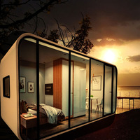 2026 Cabine de bureau préfabriquée modulaire mobile de 20 pieds, poste de travail intelligent et portable, modèle Sandwich apple avec toilettes