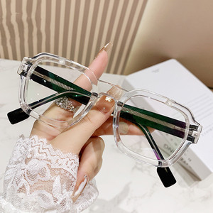 Kacamata Ultra ringan untuk wanita, kacamata persegi keling transparan bahan logam + plastik warna-warni dengan Filter cahaya biru dan lensa jernih - Product Image 3