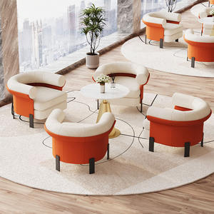 Hotel Sofa Set Fabric Metal <b>Frame</b> Loveseat Durable Office Meeting Seating - Product Image 6