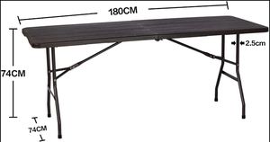 Bancos Plegables de Plástico HDPE Negros de 6 pies (180 cm) para Bodas, Venta al Por Mayor Directo de Fábrica - Product Image 3