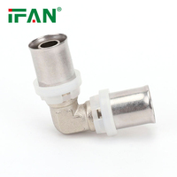 IFAN Raccord de plomberie PEX pour chauffage par le sol, raccord multicouche à sertir, raccord PEX multicouche, raccords à sertir en laiton