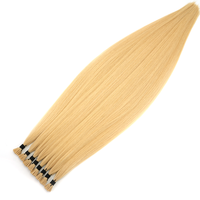 Extensiones de Cabello Humano Super I-Tip, Extensiones de Cabello Nano I-Tip, Extensiones de Cabello Humano Rizado con Cuentas I-Tip