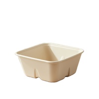 Boîte à lunch moderne TEANHE en bagasse biodégradable et écologique de 500 ml avec couvercle, idéale pour les restaurants et le camping