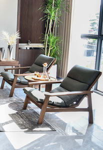 ठोस लकड़ी एकल सीट अवकाश कुर्सी आर्मरेस्ट के लिए घर कार्यालय के लिए प्राकृतिक लकड़ी के फ्रेम - Product Image 2