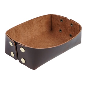 Boshiho Storage Container Box Genuine Leather Catchall Leather Organizer for Jewelry and <b>Coin</b> Phone Key <b>case</b> - Product Image 3