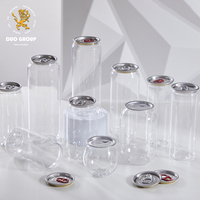 Bouteilles en plastique jetables de qualité alimentaire en forme de canette, scellables, avec couvercle en aluminium pour boissons