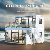 Casa Contenedor Modular Prefabricada de Acero de Lujo 20/40 pies, Edificio de Oficinas Prefabricado Moderno y Confortable Modificado