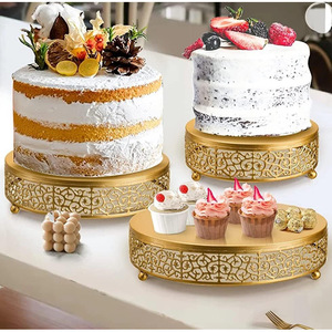 Décoration de table de mariage de style européen, support à gâteau à étages en fer forgé, plateau à fruits, plateau à desserts, ensemble de trois pièces - Vente en gros en Chine - Product Image 3