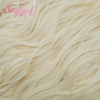 Extensiones de Cabello Humano Virgen de Doble Trama, Color Rubio, Estilo Nuevo, Invisibles, Liso Natural, Genius Weft, Ondulado Natural