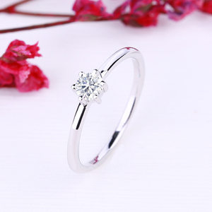 Anello Solitario Classico DW in Argento Sterling 925 con Diamante per Matrimonio e Fidanzamento, Gioielli Personalizzati da Donna, Anelli di Promessa per Coppie - Product Image 5