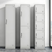 Vente flash : Armoire en acier à 3 portes battantes, casier de rangement en métal, armoire en acier, mobilier de bureau, armoire de salle de sport, armoire d'école