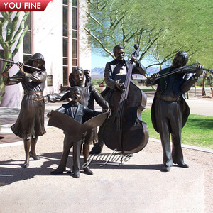 Jardín al aire libre Tamaño real Bronce Familia Banda sinfónica Coro Conciertos Escultura Estatua - Product Image 5