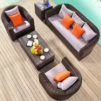 Moderner Rattan-Sessel für den Außenbereich, wasserdicht, mit UV-beständigem Finish und schnell trocknenden Kissen