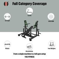 Máquina de Entrenamiento de Pecho de Acero con Respaldo Inclinado de Seguridad, Palancas Separadas, Soporte para Piernas y Carga de Discos para Gimnasio