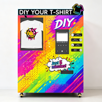 Máquina expendedora de impresión de camisetas de autoservicio, máquina expendedora de impresión de ropa con función de generación de arte por IA para estadios