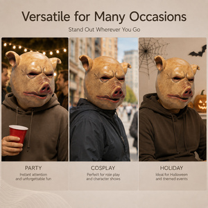 Nuova Maschera in Latex a Forma di Testa di Maiale Spaventosa per Halloween 2026, Costume per Travestimenti, Decorazione per Feste - Product Image 3