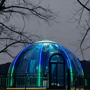 บ้านโดมโพลีคาร์บอเนตใส กันน้ำ กันลม กันแดด พร้อมไฟ LED 360 องศา °   ร้านอาหารคาเฟ่พร้อมเต็นท์งานแต่งแบบพาโนรามา - Product Image 6