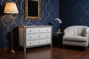 Antique Style Bone Inlay Drawer <b>Chest</b> for Home Decor and Decorative Interior Design Available at Affordable Price - Product Image 3